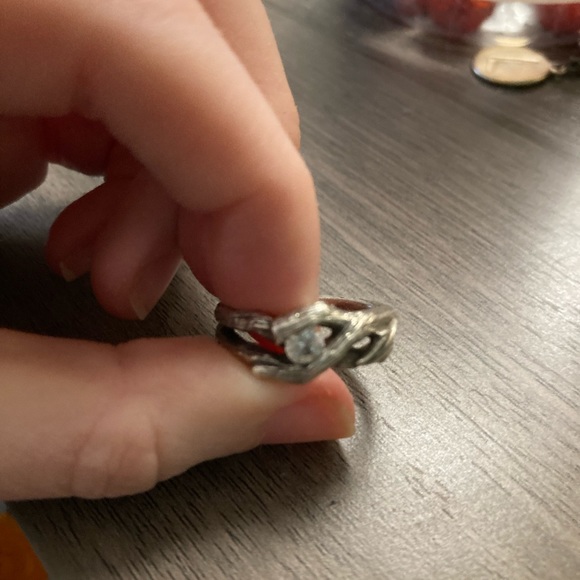 Bandscapes sterling silver white sapphire twig ring size 6 - Picture 2 of 7